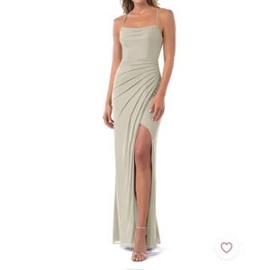 Azazie Kalea Taupe bridesmaid’s dress size 0